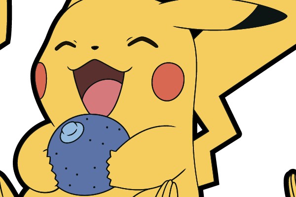 Joyful Pikachu with Blueberry