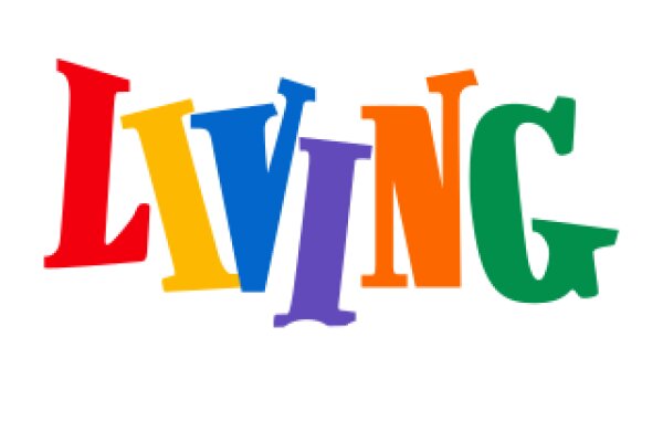 Vibrant and Colorful Logo for 'MyBestLife' with the Word 'LIVING' in Large Letters