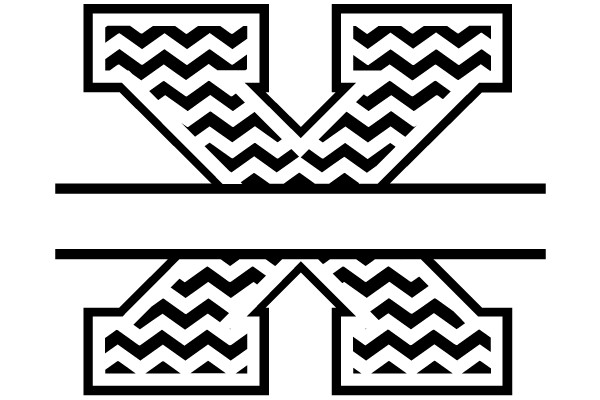 Symmetrical Chevron Design with Horizontal Line