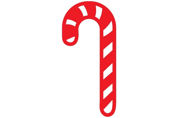 A Festive Red Candy Cane with White Stripes