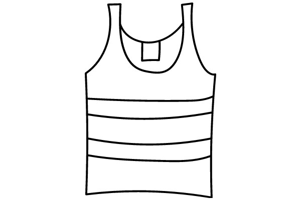 Simplistic Line Drawing of a Tank Top