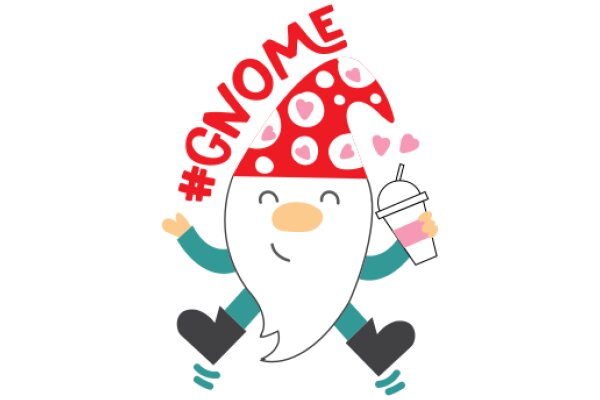 Gnome's Delight: A Festive Illustration of a Gnome Enjoying a Slushy Drink