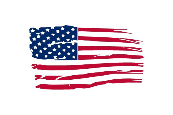 Ripped American Flag
