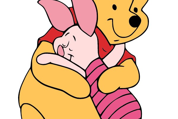 Winnie the Pooh and Piglet Hugging