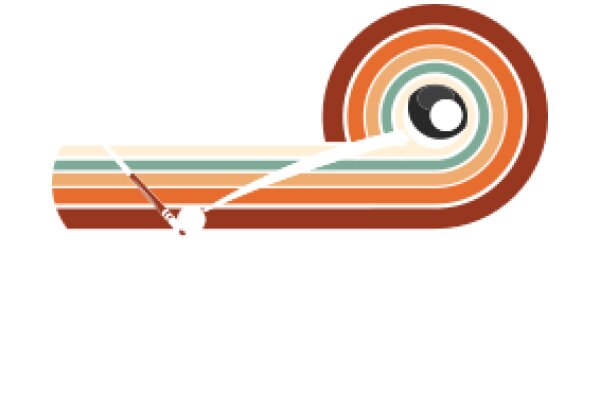 A Stylized Illustration of a Roll of Tape with a Ball and a Striped Pattern
