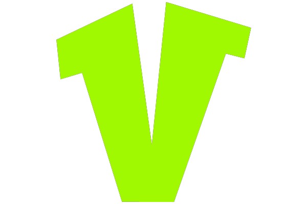 Bold Green 'V' Symbol on Black Background
