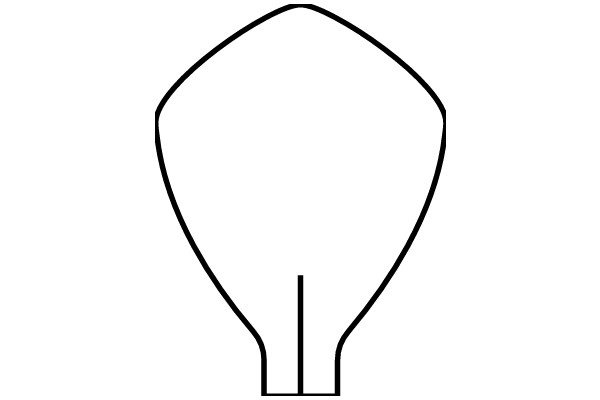 Simplistic Line Drawing of a Light Bulb