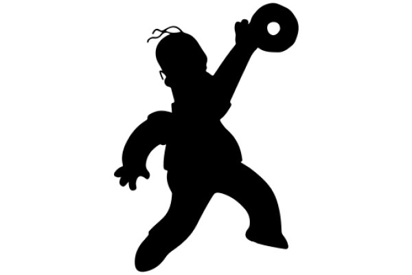 Silhouette of a Person Holding a Donut