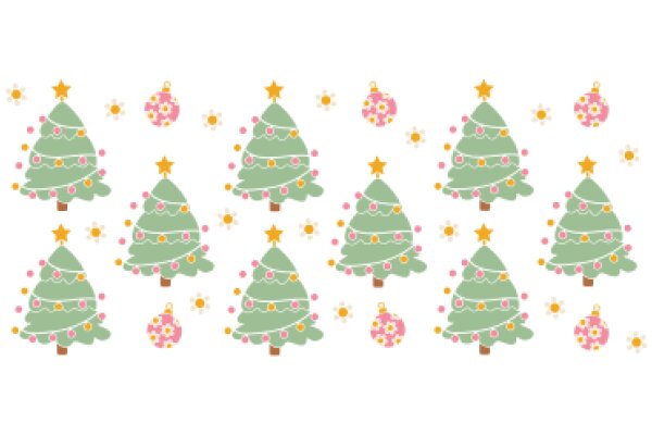 A Festive Collection of Christmas Trees and Ornaments