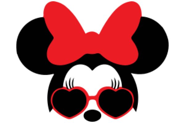 Mickey Mouse with Red Bow and Sunglasses
