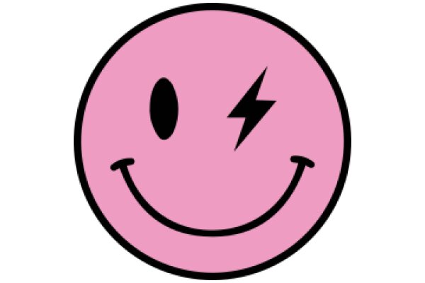 Emotional Icon: A Pink Smiley Face with a Lightning Bolt