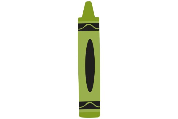 A Vibrant Green Crayon with a Black Top