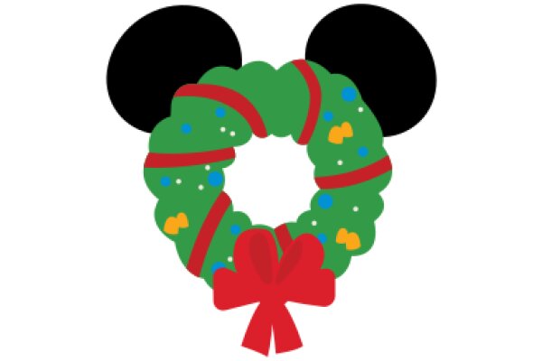 A Festive Christmas Decoration: A Mickey Mouse-themed Christmas Wreath