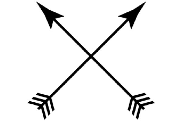 Simplistic Icon of an Arrow with Two Arrows on Each Side