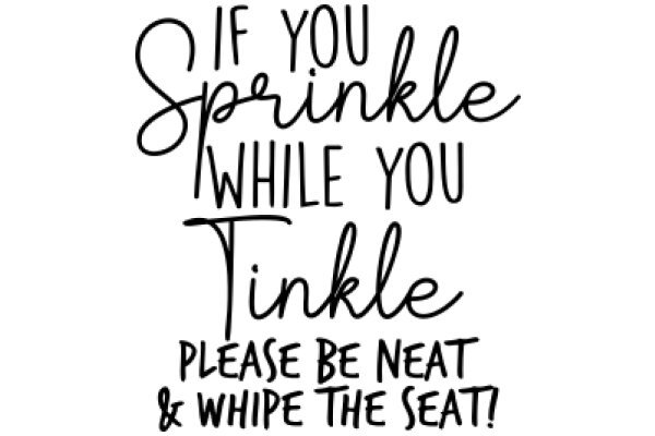 A Humorous Sign: 'If You Sprinkle While You Tinkle, Please Be Neat & Whip the Seat!'