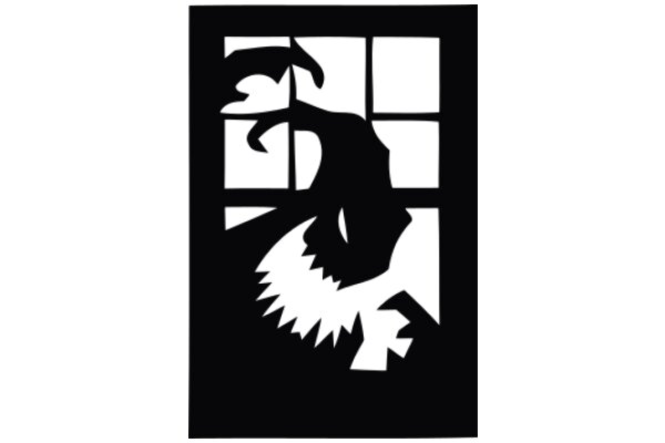 Silhouette of a Creature with a Tail, Seen Through a Window