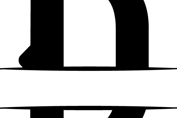Layered Black Letter 'D'