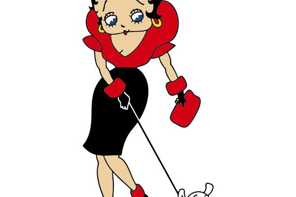 Betty Boop Strolling with her Pup