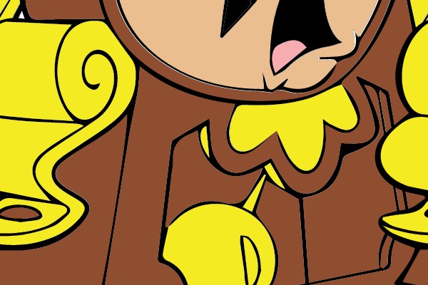Animated Clock Character in a State of Surprise