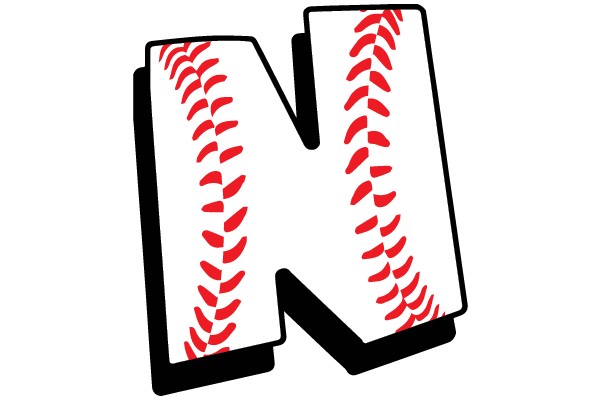 Baseball Stitched Letter N
