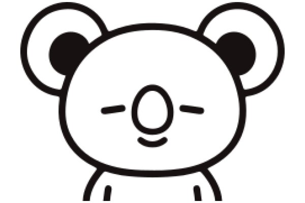 Simplistic Line Drawing of a Smiling Cartoon Bear