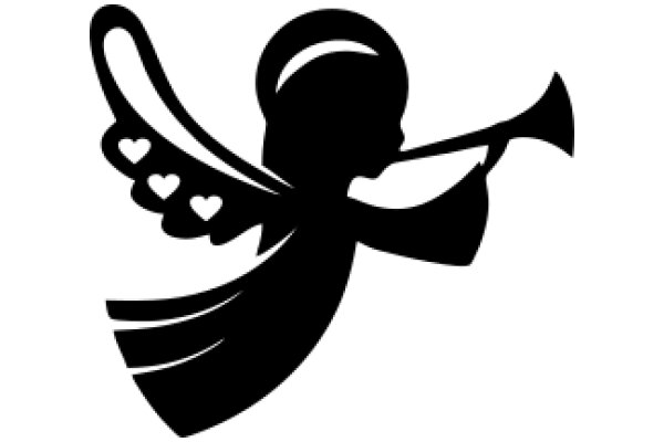 Silhouette of an Angel Playing a Trumpet