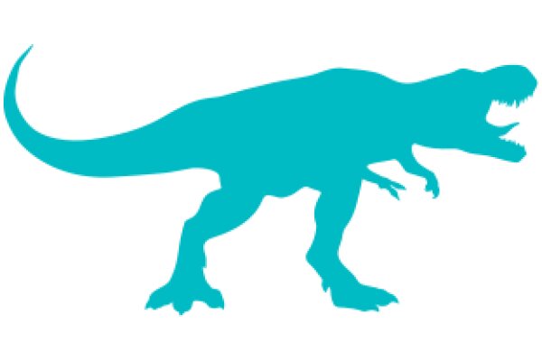 Vivid Blue T-Rex Silhouette