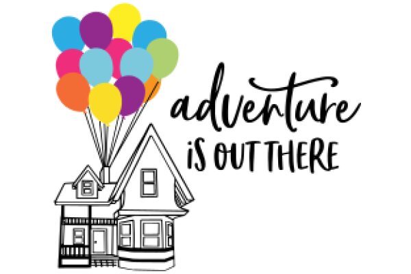 Adventure Awaits: A Colorful Illustration of a House with Balloons