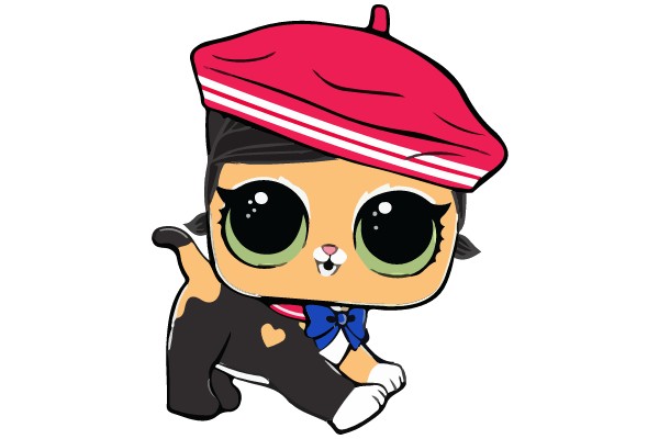 Cute Cat with Parisian Hat and Suit