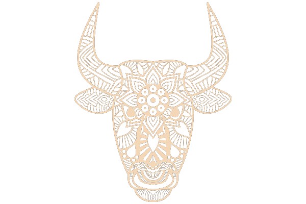 Stylized Bull Design with Intricate Patterns