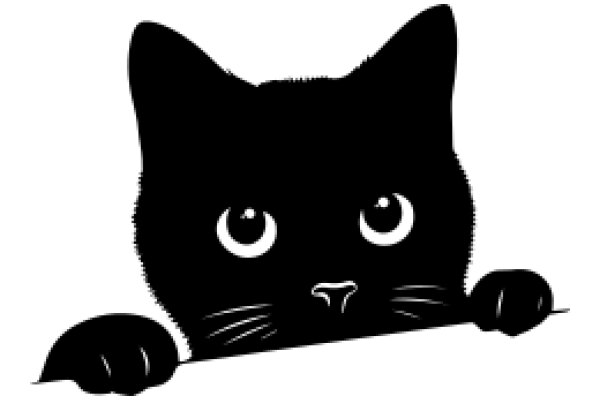 A Silhouette of a Cat Peeking Curiously Over the Edge