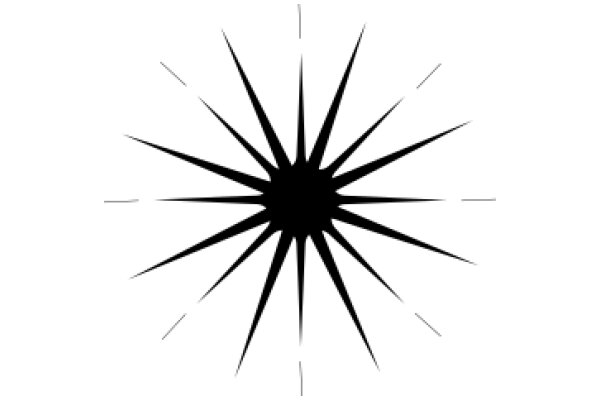 Radiant Black Starburst on White Background