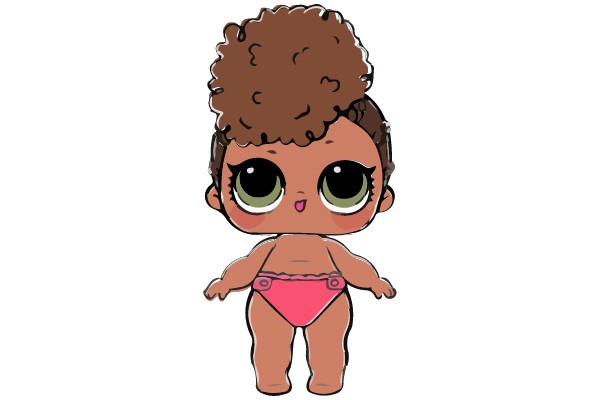 A baby in a pink diaper.