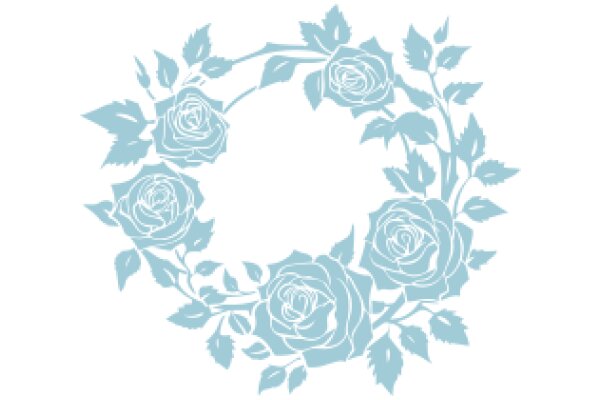 Elegant Blue Rose Wreath