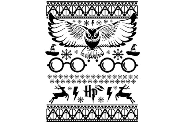 Stylized Illustration: A Collection of Symbols and Patterns