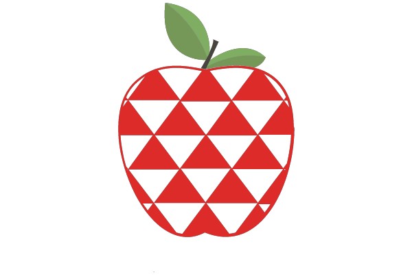 Triangular Apple with Green Leaf