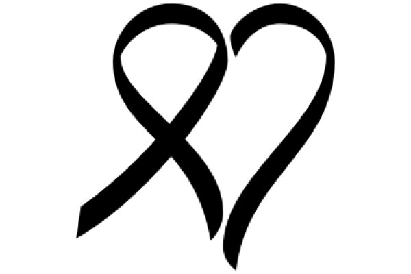 Simplistic Logo of a Heart with a Ribbon