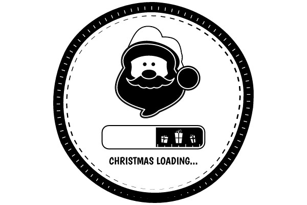 Santa Claus Icon with Christmas Gifts and Loading Progress Bar