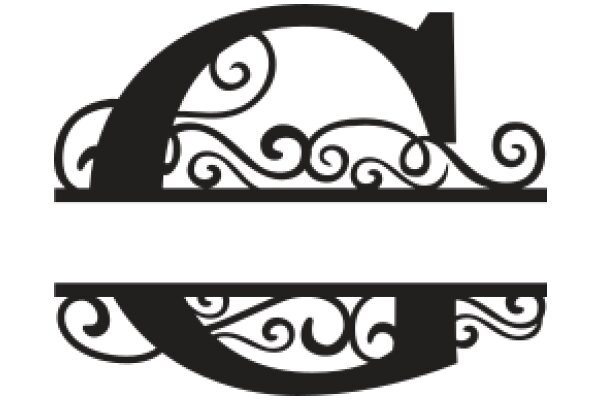 Stylized Letter 'C' with Decorative Scrollwork