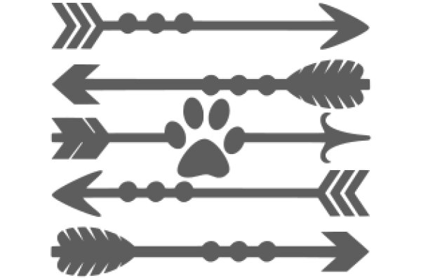 A Collection of Arrows and a Paw Print