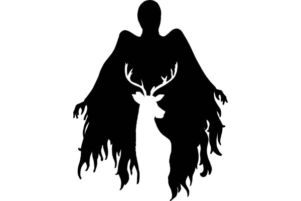 Silhouette of an Angel with Antlers: A Symbol of Power and Grace
