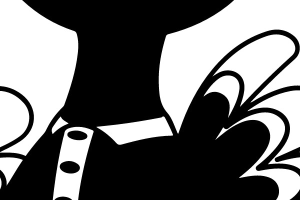 Stylish Avian Character with Polka-Dot Accents