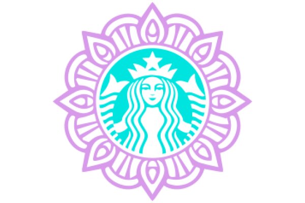 Stylized Starbucks Logo with Floral Design