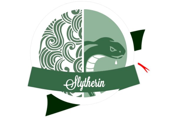 A Stylized Logo for a Brand Called 'Slytherin' with a Snake and a Brain Design Element
