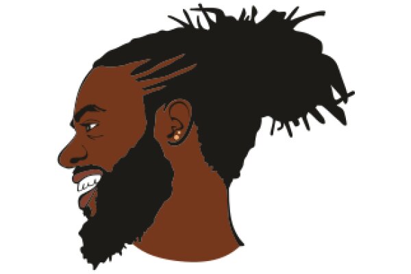 A Stylized Portrait of a Man with a Beard and Dreadlocks