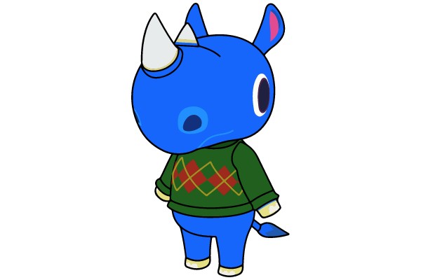 Blue Rhino in a Christmas Sweater