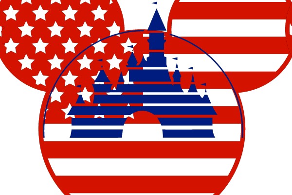 Disney Castle in American Flag Colors