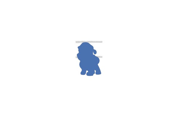 Blue Silhouette of a Poodle