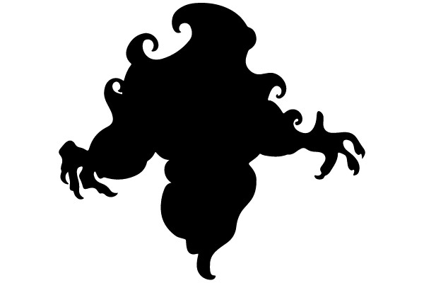 The image is a silhouette of a ghost-like figure with outstretched arms.