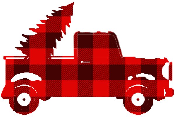 Vintage Christmas Truck: A Festive Red and Black Illustration